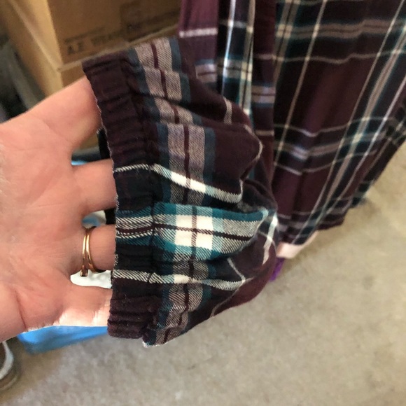 New W/O Tag Lane Bryant Burgundy Plaid Long Sleeve Pullover Tunic Blouse Size 20 - Picture 3 of 6